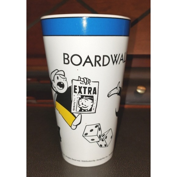 Two Tall Monopoly Cups Mugs ©1999 Hasbro - Picture 3 of 9